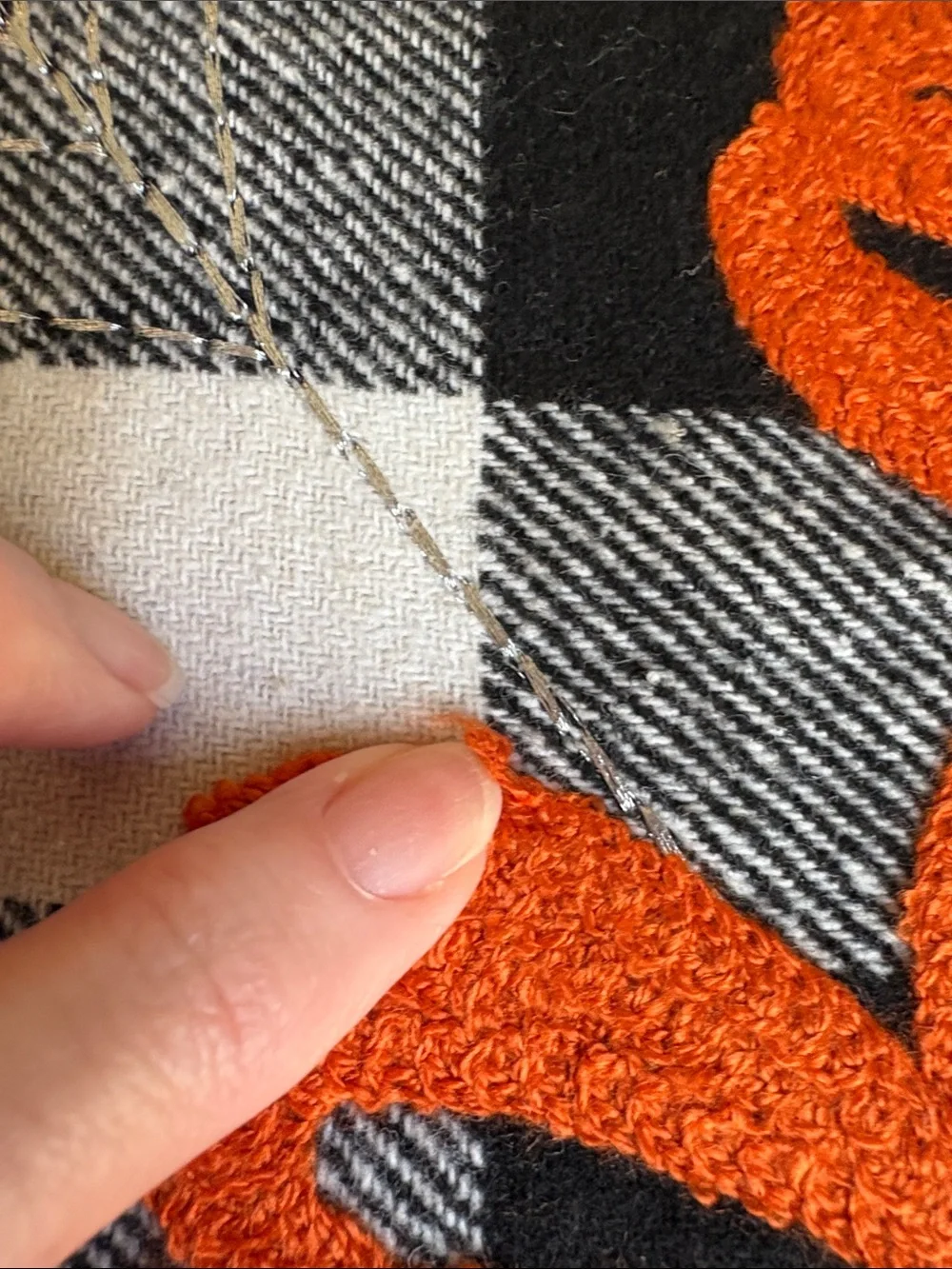 Halloween Pumpkin BOO Plaid Buffalo Check Table Runner Farmhouse Rustic Fall